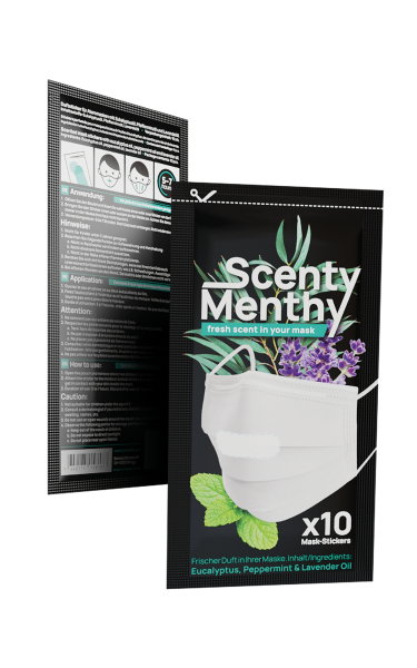 ScentyMenthy - Aufkleber für Atemschutzmasken