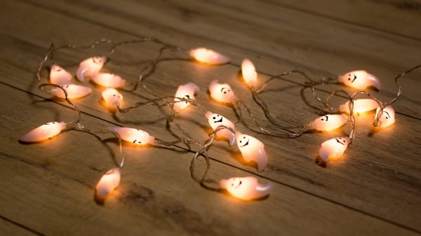 20er LED-Lichterkette Gespenster - Halloween - Dekor