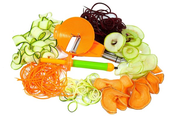 KochWunder Julienne- & Spiralschneider Set inkl. einem abnehmbaren 2-Klingen-Duo-Schälers