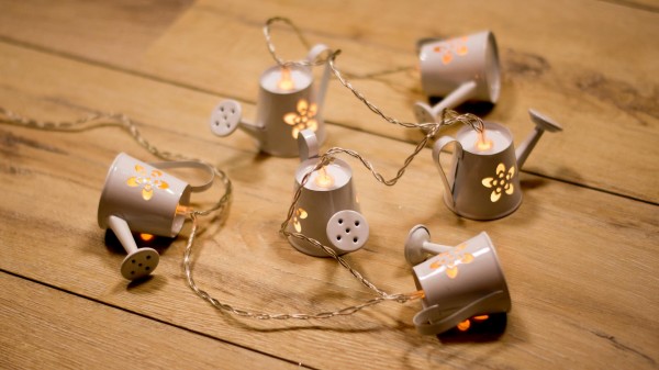 6er LED-Lichterkette Gießkannen - Dekor