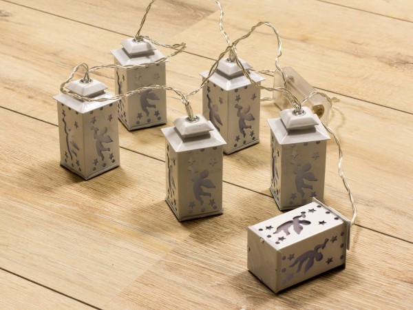 6er LED-Lichterkette Engel - Laterne - Dekor