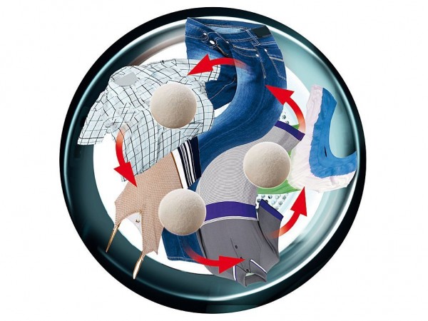 6 Trocknerbälle aus 100% Neuseeland-Wolle inkl. Leinensäckchen & 4 Trocknerdüfte