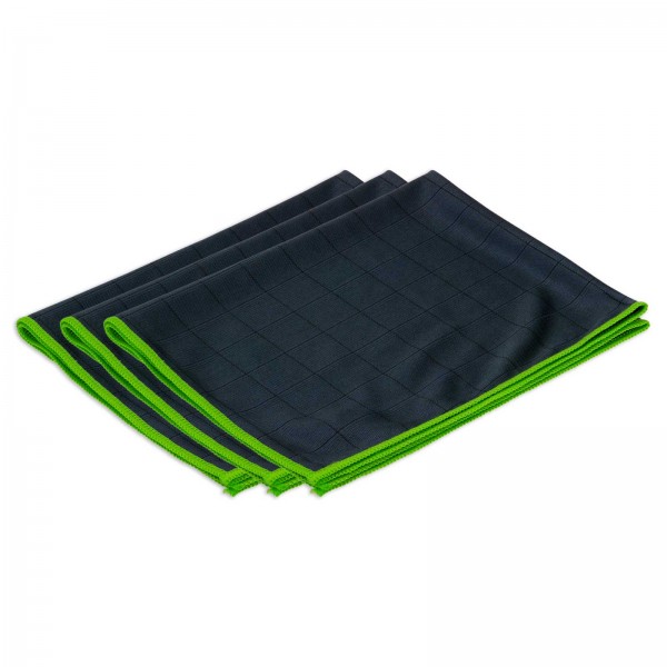 RESPEKT Carbon Mikrofaser Glastücher 400GSM - 40x50cm - Microfasertücher aus Carbonfaser | 3er Set-C