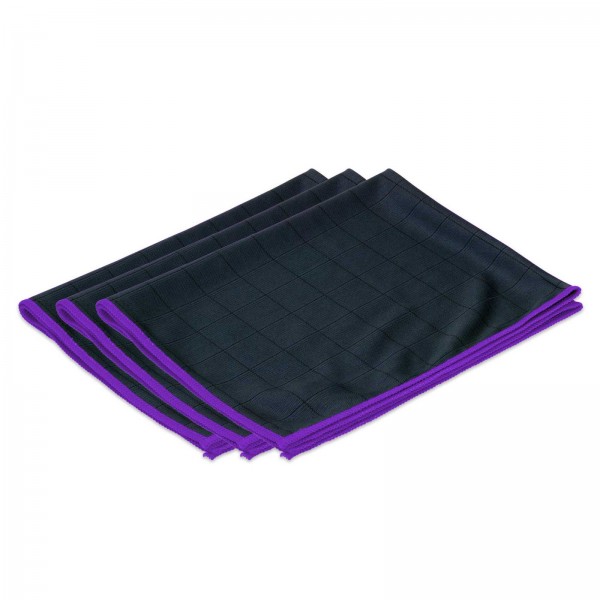 RESPEKT Carbon Mikrofaser Glastücher 400GSM - 40x50cm - Microfasertücher aus Carbonfaser | 3er Set-C