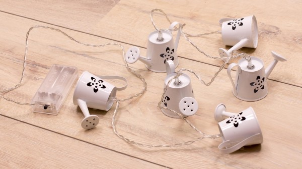 6er LED-Lichterkette Gießkannen - Dekor