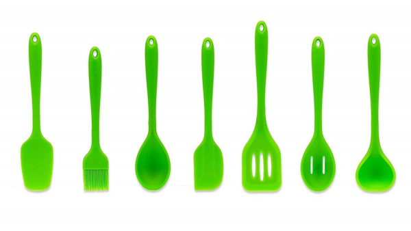 KochWunder Silikon Küchen-Set mit Ablagefunktion aus lebensmittelechtem Silikon - Komplettset 7 tlg.