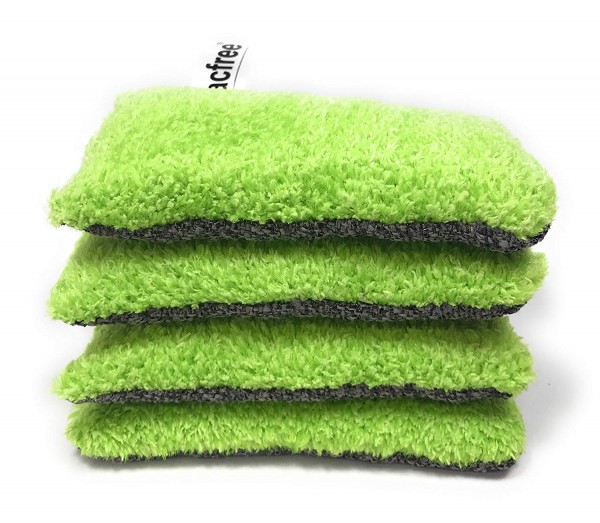 bacfree® - antibakterieller Reinigungsschwamm hygienisch & sauber mit Lurexseite, 4 Stück