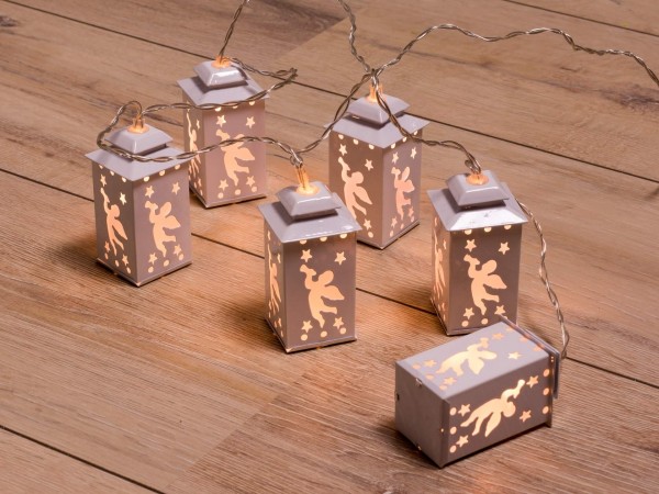 6er LED-Lichterkette Engel - Laterne - Dekor