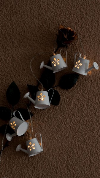 6er LED-Lichterkette Gießkannen - Dekor
