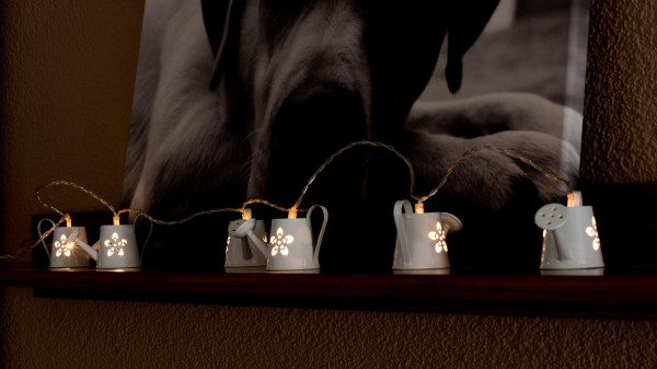 6er LED-Lichterkette Gießkannen - Dekor