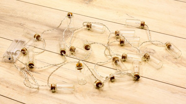 20er LED-Lichterkette Glasfläschchen - Dekor