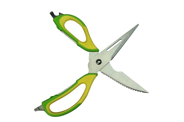 KochWunder Multifunktionsschere mit magnetischem Halter Wunderschere in Farbkombination grün / gelb