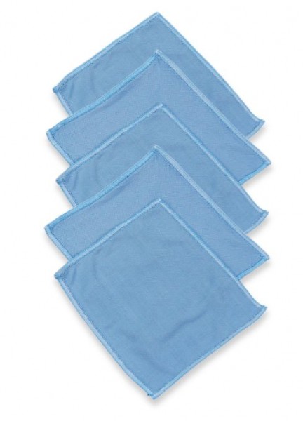 RESPEKT Mikrofaser Glaspolier- und Fenstertuch im 5er Set - 15x15 cm