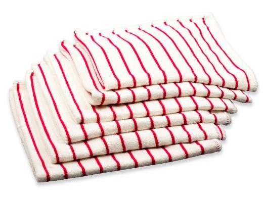 RESPEKT Mikrofasertücher gestreift, 6 Stück - 40x40cm